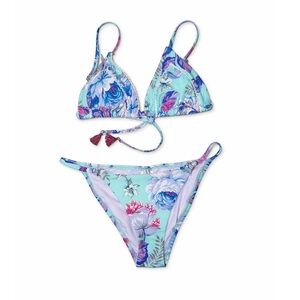 Nanette Lepore Azalea Adjustable Bikini Top and Adjustable Bikini Bottom Blue